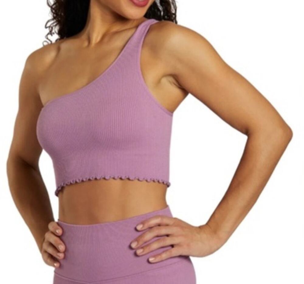NWT Spiritual Gangster Luna One Shoulder Crop Top Lined Women's Size M/L Purple